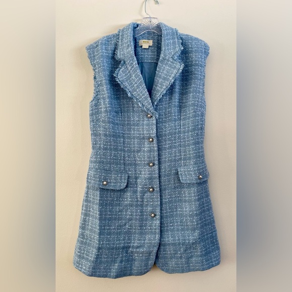 Anthropologie | Maeve | Sleeveless Tweed Blazer Mini Dress | Women’s 12 - Picture 1 of 6
